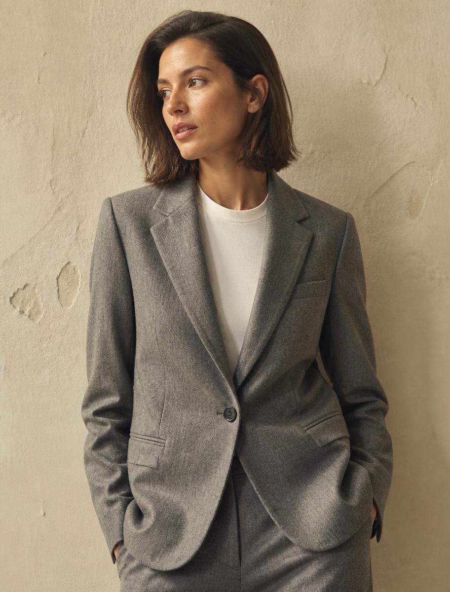 Grey wool jacket cut in Sora
